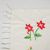 Hand Embroidery Throw with Myanmar Traditional Flowers