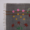Hand Embroidery Throw with Myanmar Traditional Flowers