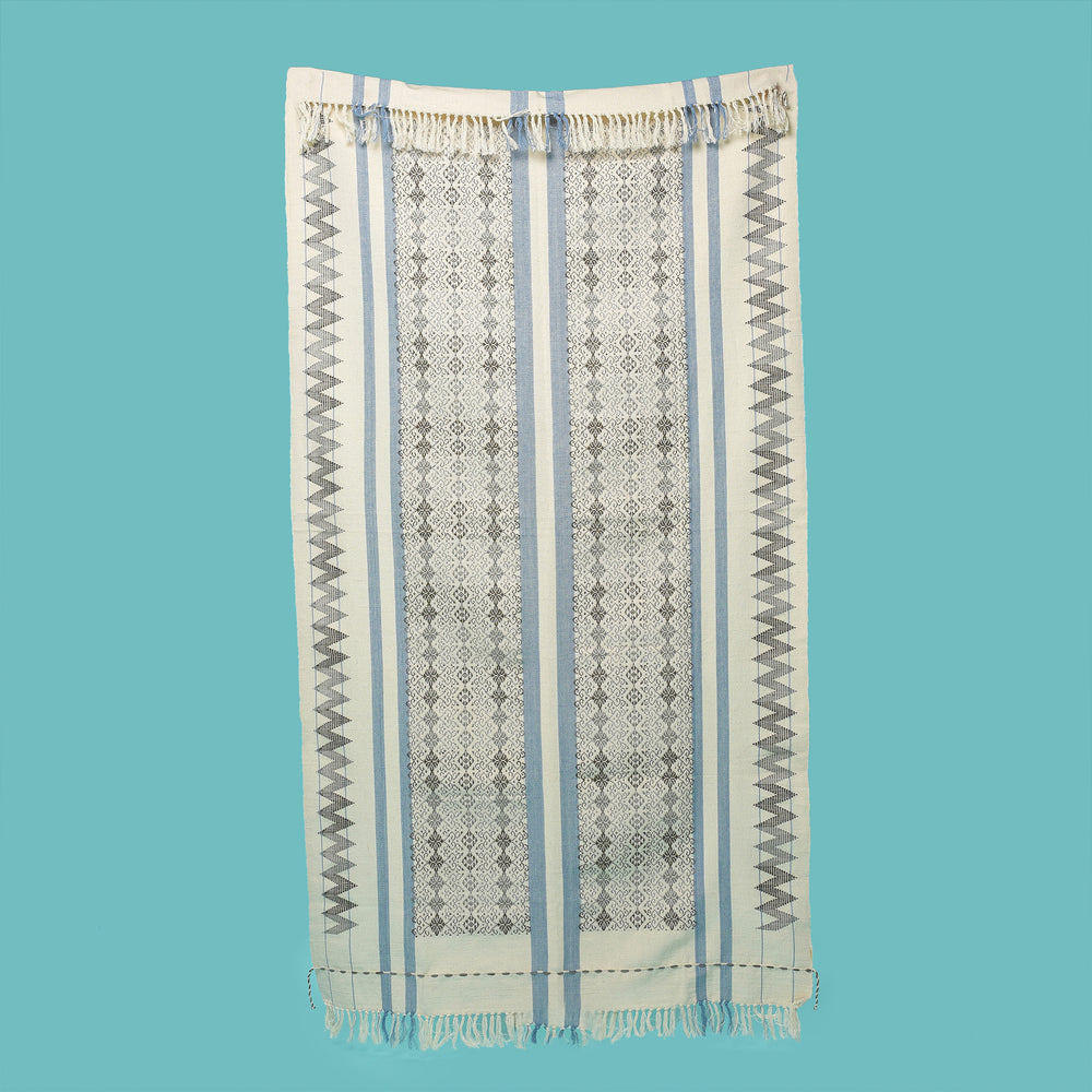 Organic Dyed Handwoven Cotton Throw in Chin Design