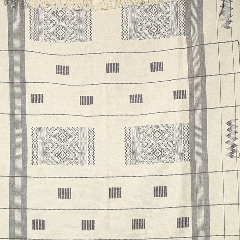 Organic Dyed Handwoven Cotton Throw in Chin Design