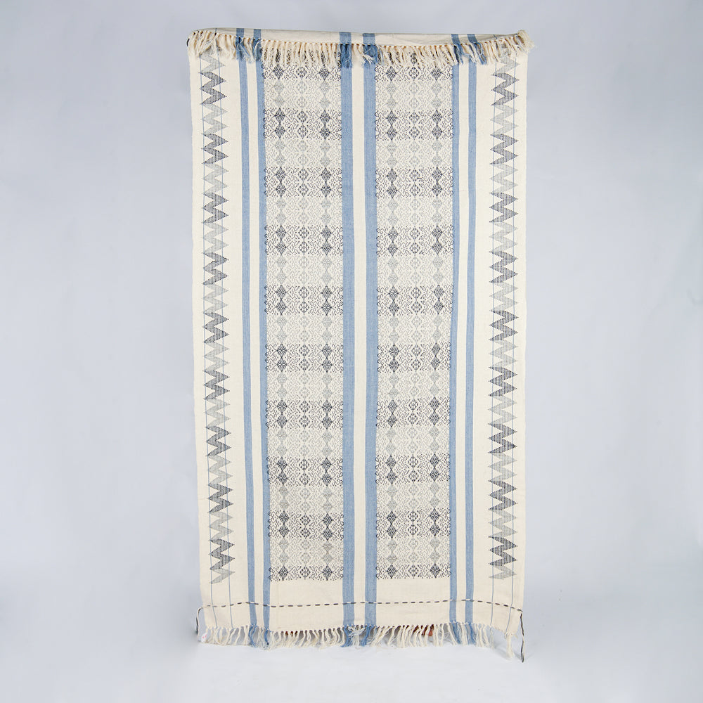 Organic Dyed Handwoven Cotton Throw in Chin Design