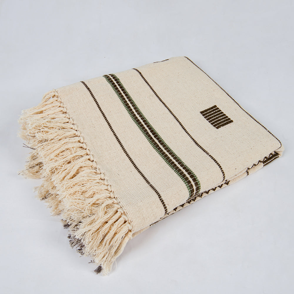 Organic Dyed Handwoven Cotton Throw in Chin Design