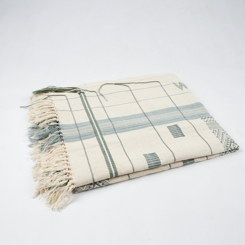 Organic Dyed Handwoven Cotton Throw in Chin Design