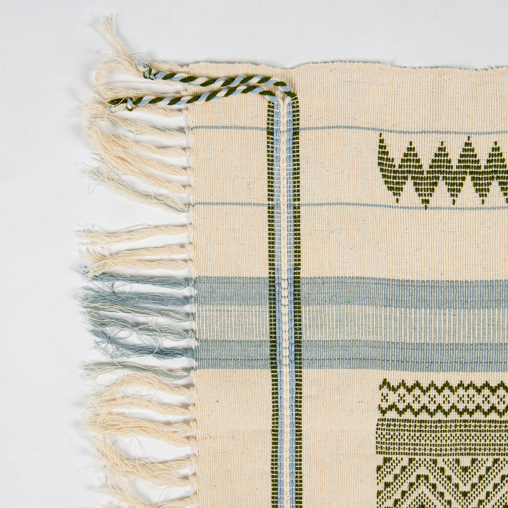 Organic Dyed Handwoven Cotton Throw in Chin Design
