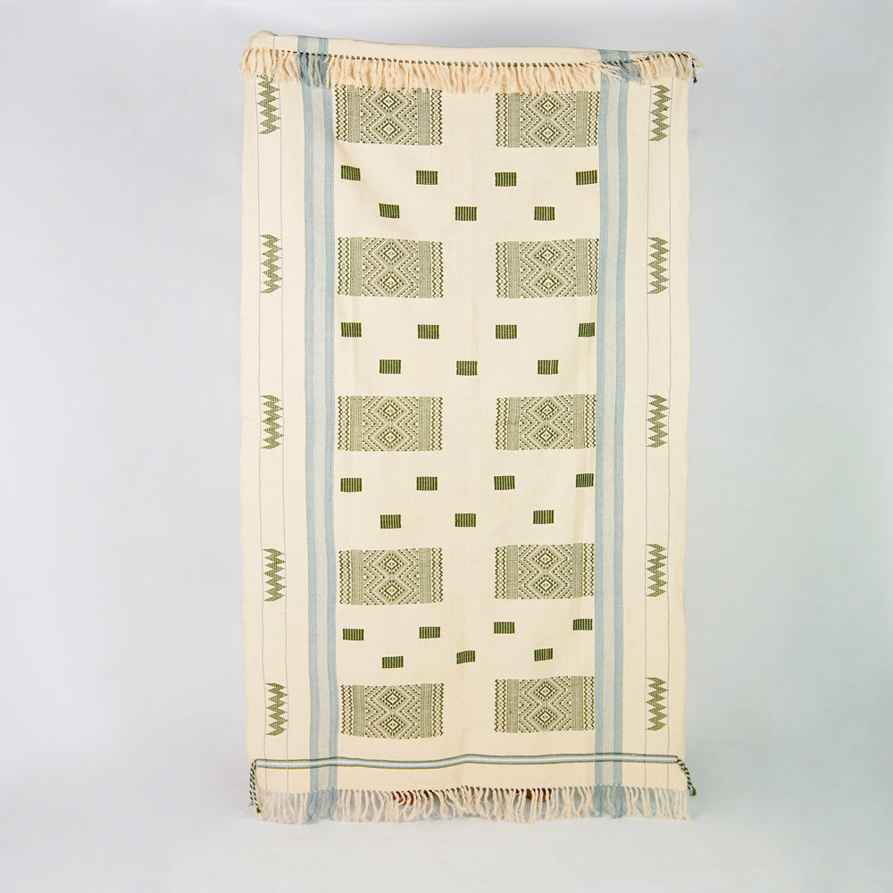 Organic Dyed Handwoven Cotton Throw in Chin Design