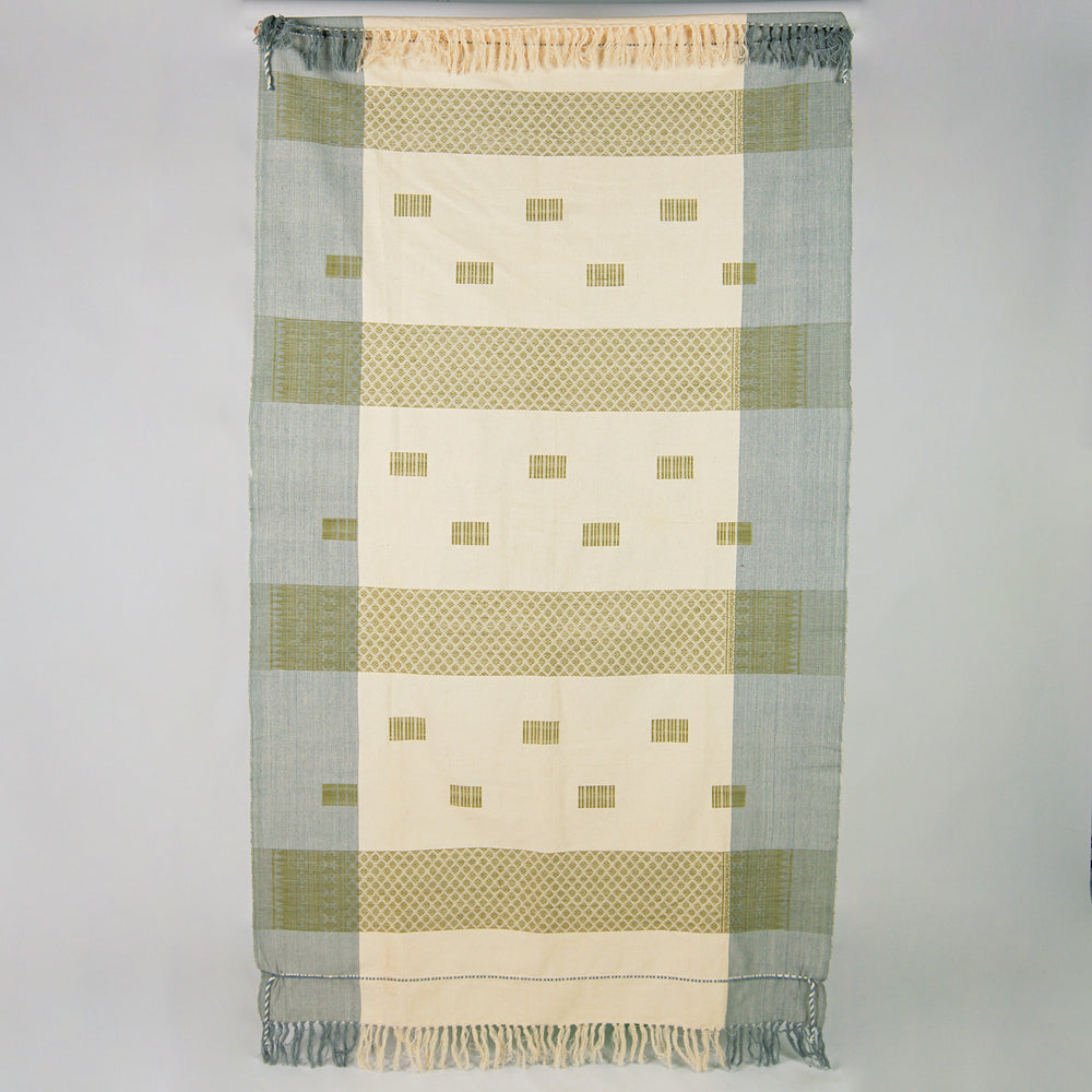 Organic Dyed Handwoven Cotton Throw in Chin Design