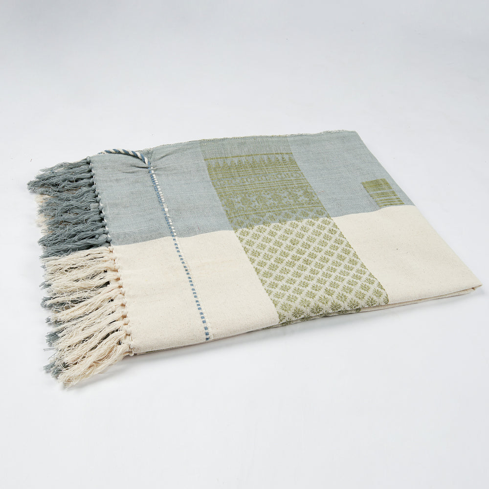 Organic Dyed Handwoven Cotton Throw in Chin Design
