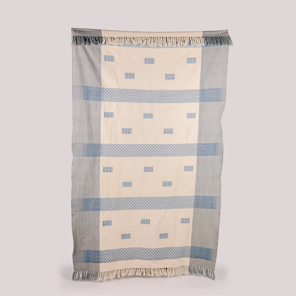 Organic Dyed Handwoven Cotton Throw in Chin Design