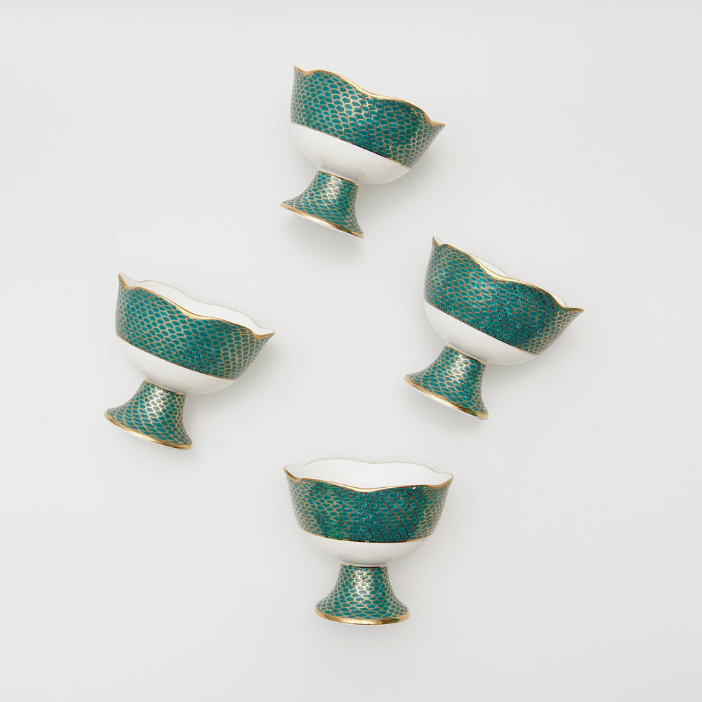 Stunning Classic Style Hand-painted Ice-Cream Cup (4 Set)