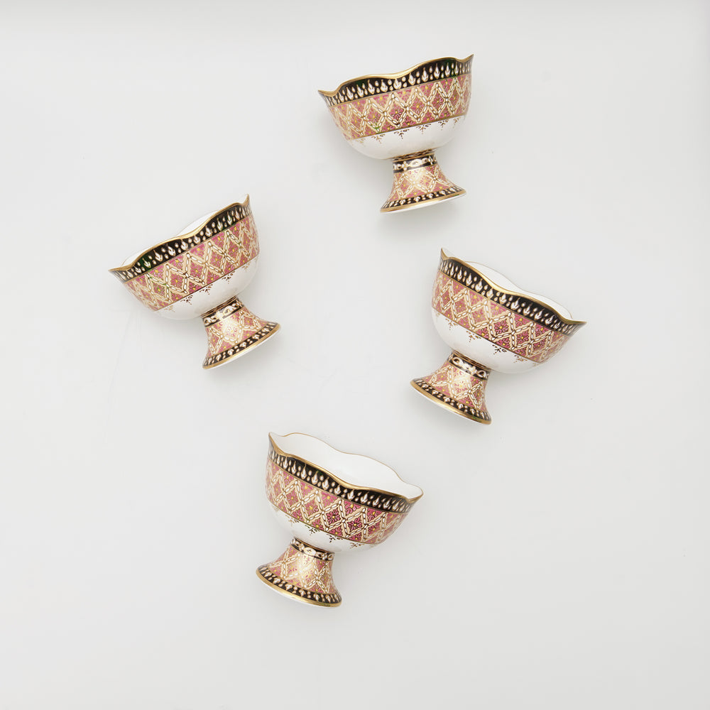 Stunning Classic Style Hand-painted Ice-Cream Cup (4 Set)