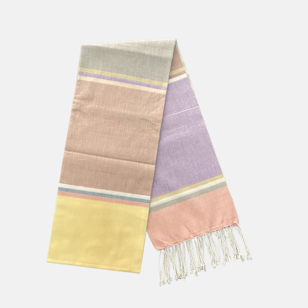Cotton Shawl with Colorful Stripes: Colorful Squares