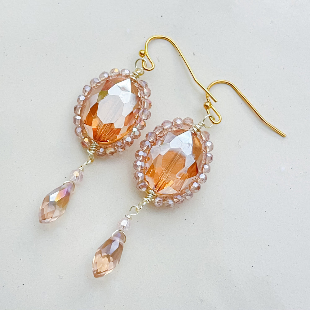 Elegant Faceted Oval Gemstone Earrings
