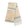 Cotton Shawl with Colorful Stripes: Cream Pink