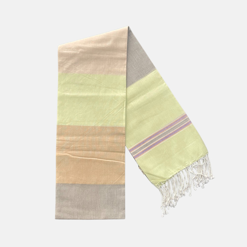 Cotton Shawl with Colorful Stripes: Colorful Squares