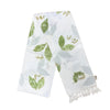 Garten: Ivory White Blue Eco Print Shawl with Natural Cotton Botanical Prints