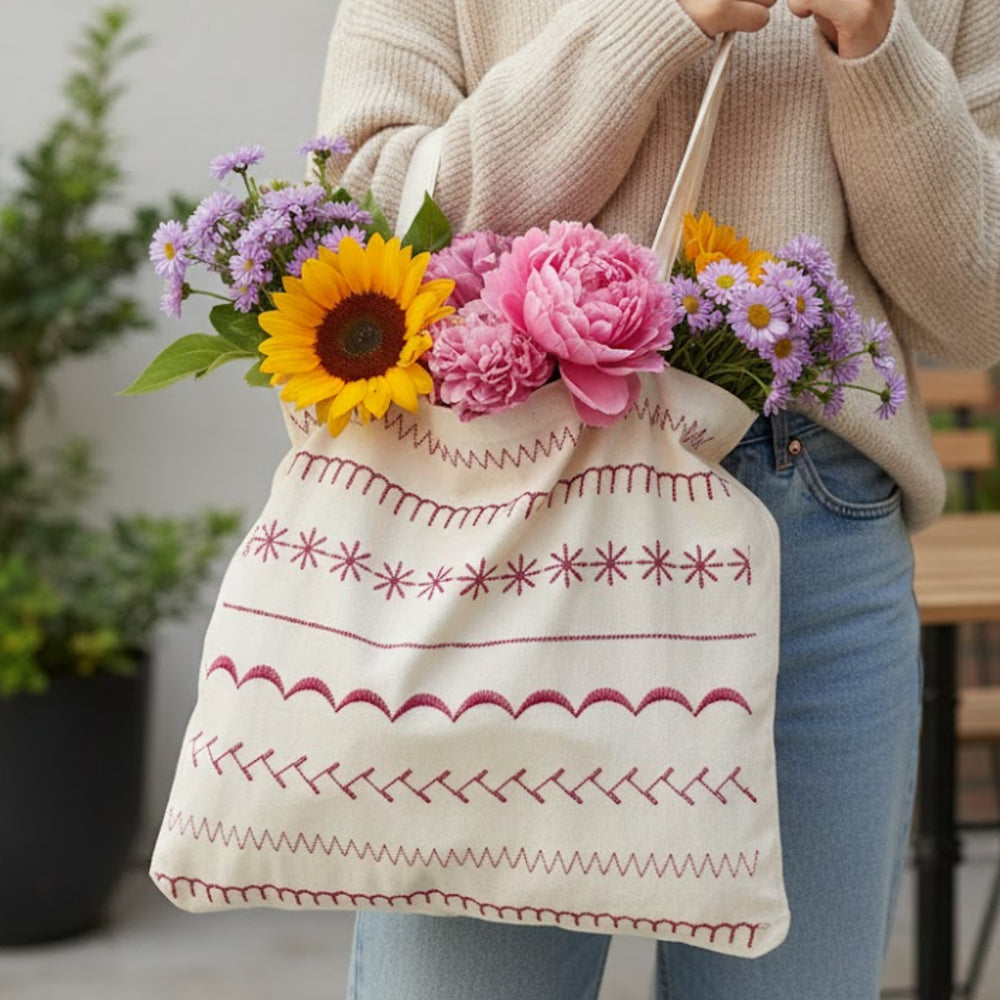 Garten: Machine Embroidery Tote Bag