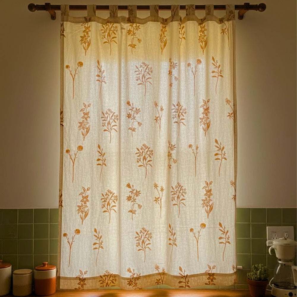 Garten: Inle Cotton Curtain (Floral Screen Print)