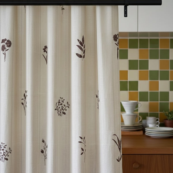 Garten: Inle Cotton Curtain   (Floral Screen Print)