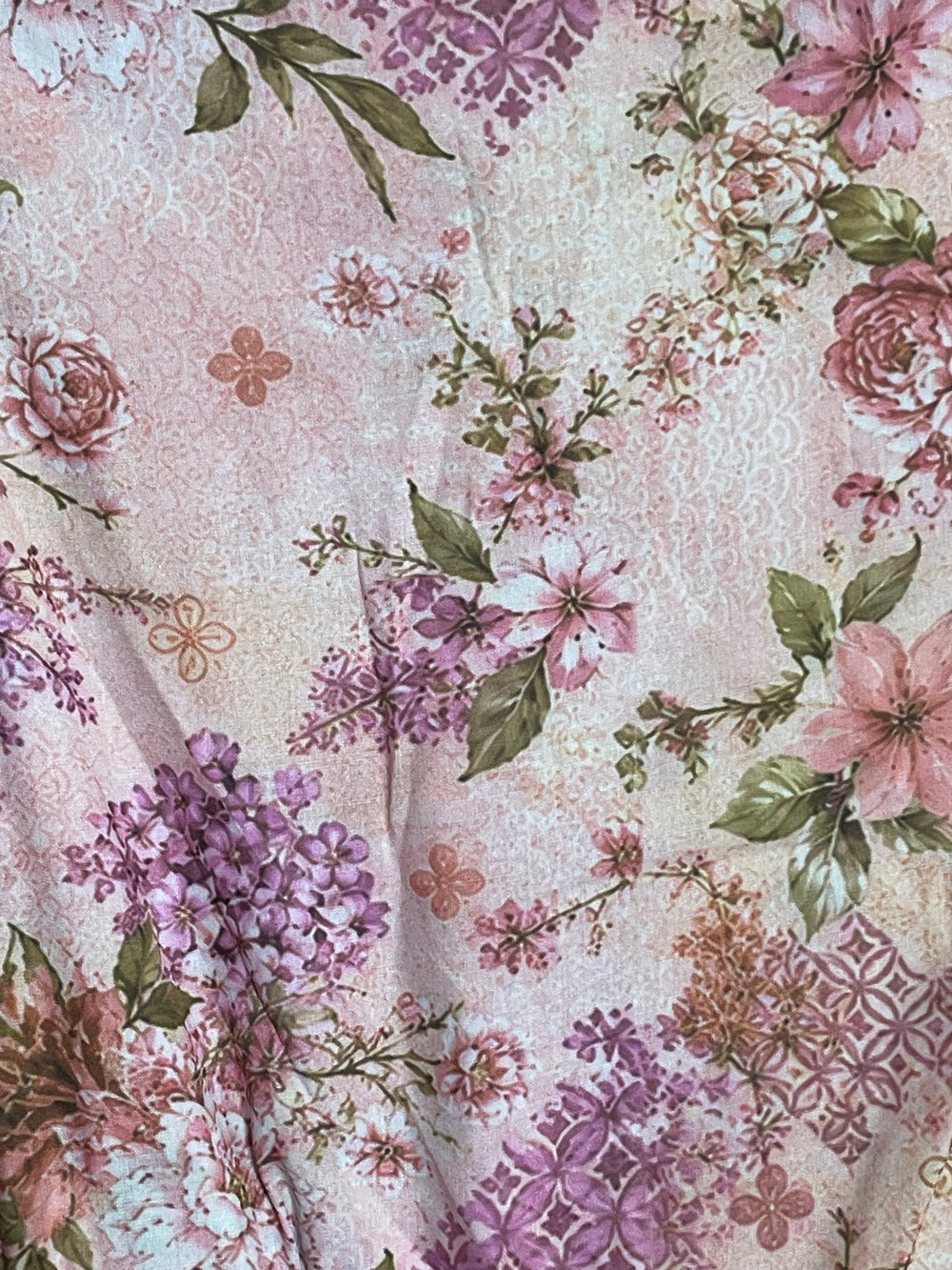 Vintage Blossom Cotton Linen Fabric