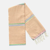 Cotton Shawl with Colorful Stripes: Light Pink