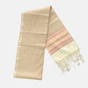 Cotton Shawl with Colorful Stripes: Beige
