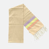 Cotton Shawl with Colorful Stripes: Beige