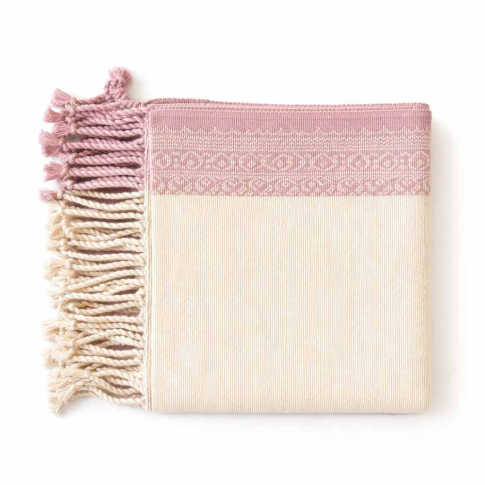 Natural Dyed Handwoven Table Runner in Royal Jasmine Pattern