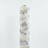 Blue Botanical Toile Fabric Roll