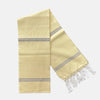 Cotton Shawl with Colorful Stripes: Light Yellow