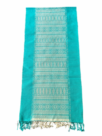 Natural Dyed Handwoven Cotton Table Runner (Wide Border)