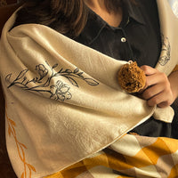 Aura Bloom Cotton Throw (White Edition)