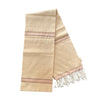 Cotton Shawl with Colorful Stripes: Cream Pink