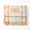 Handwoven Cotton Table Runner with Orange Timeless Motif