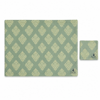 Cotton Placemat and Coaster Set (Screen Print-Green)