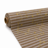 Golden Flower Vine Machine Embroidery Fabric Roll