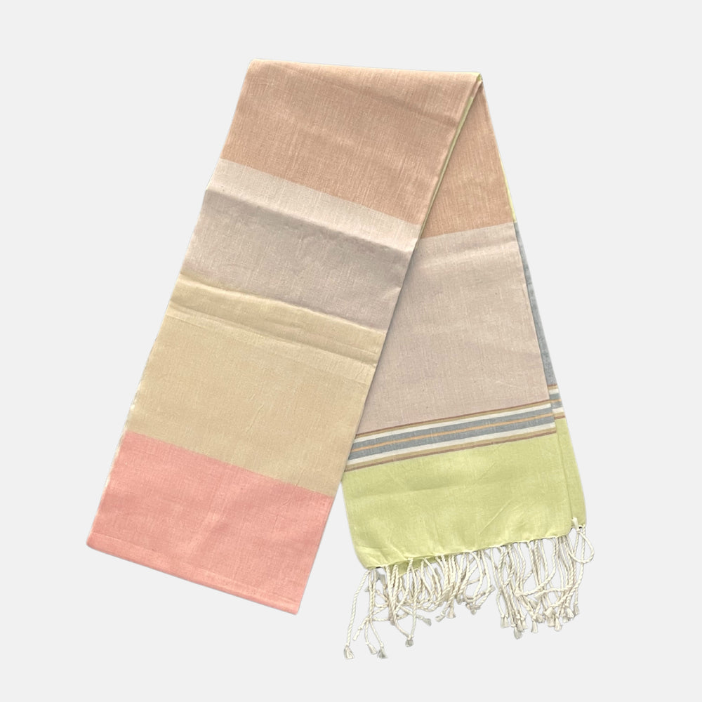 Cotton Shawl with Colorful Stripes: Colorful Squares