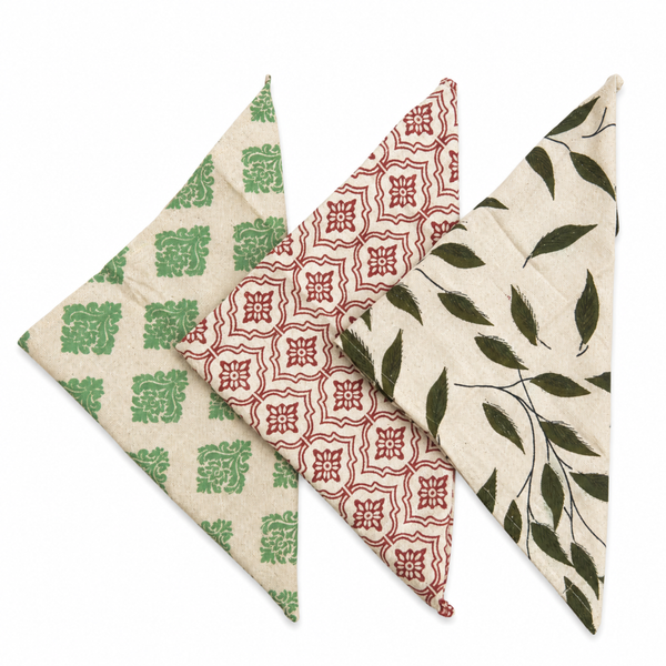 Screen Printed Tea Towel Set (3 Pcs)