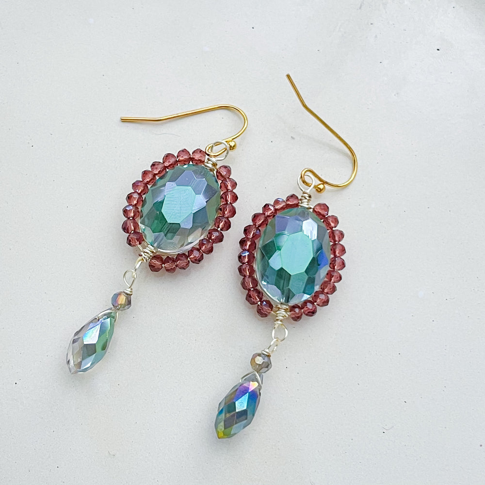 Elegant Faceted Oval Gemstone Earrings