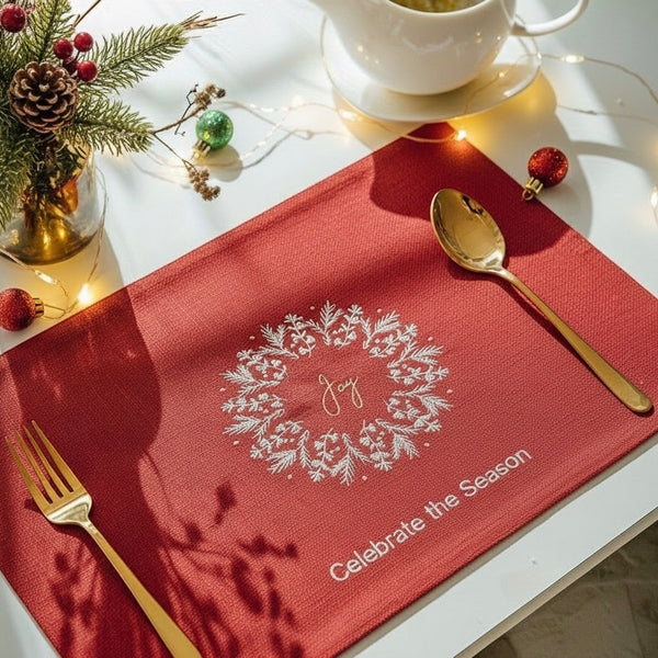Christmas Embroidered Placemats