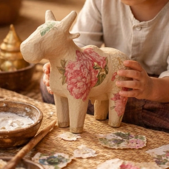 Decorative Cow Papier-Mâché