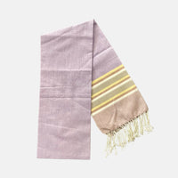 Cotton Shawl with Colorful Stripes: Lavender Purple