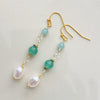 Elegant Beaded Gemstone Dangle Earrings
