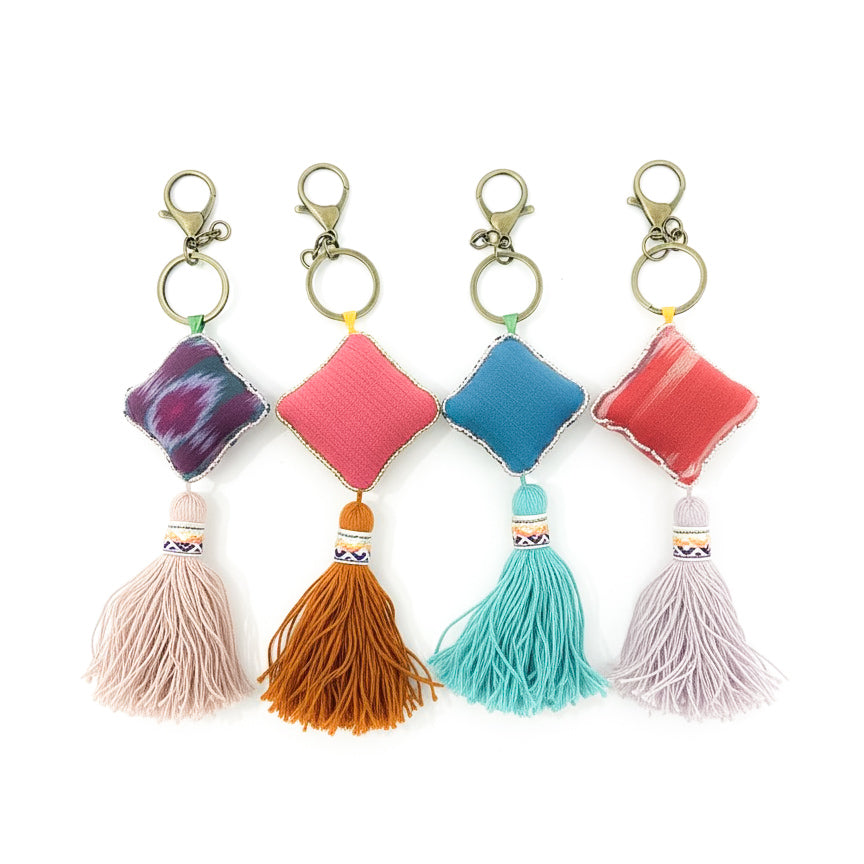Diamond Shape Tassel Keychains