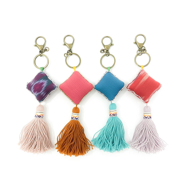 Diamond Shape Tassel Keychains