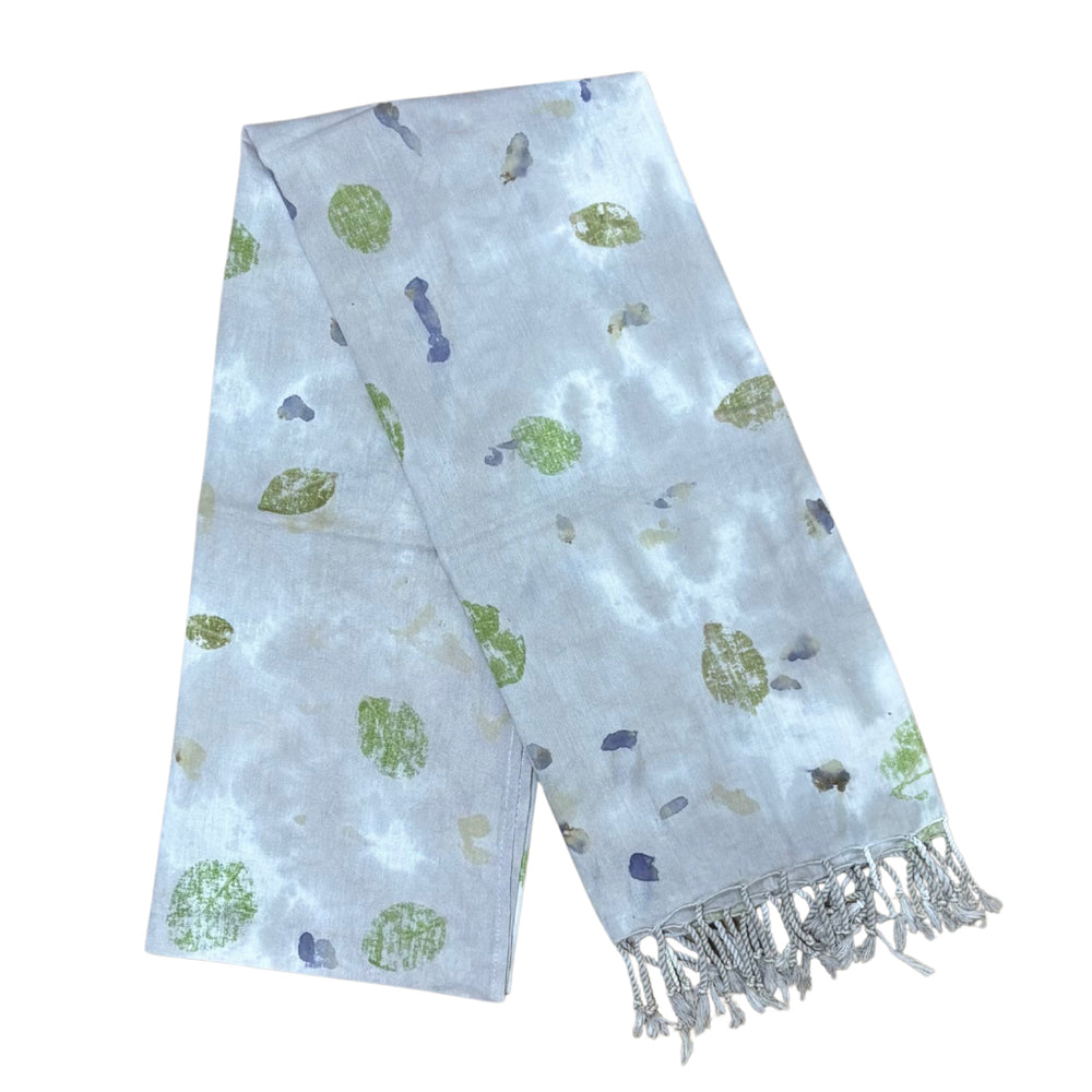 Garten: Eco Print Shawl Natural Cotton with Botanical Prints