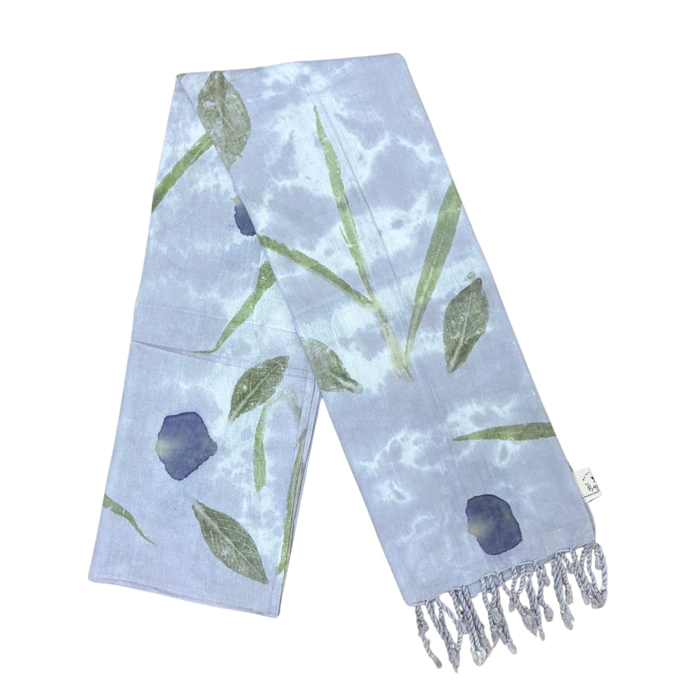 Garten: Eco Print Shawl Natural Cotton with Botanical Prints