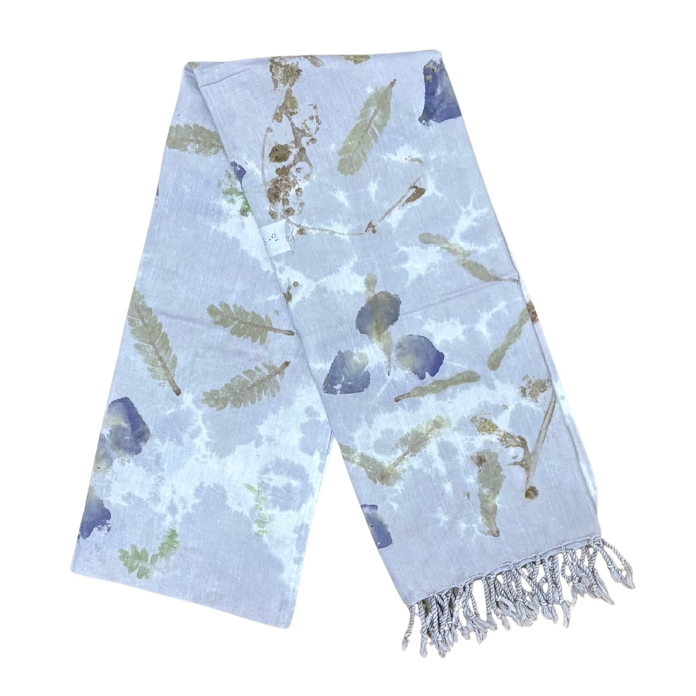 Garten: Eco Print Shawl Natural Cotton with Botanical Prints