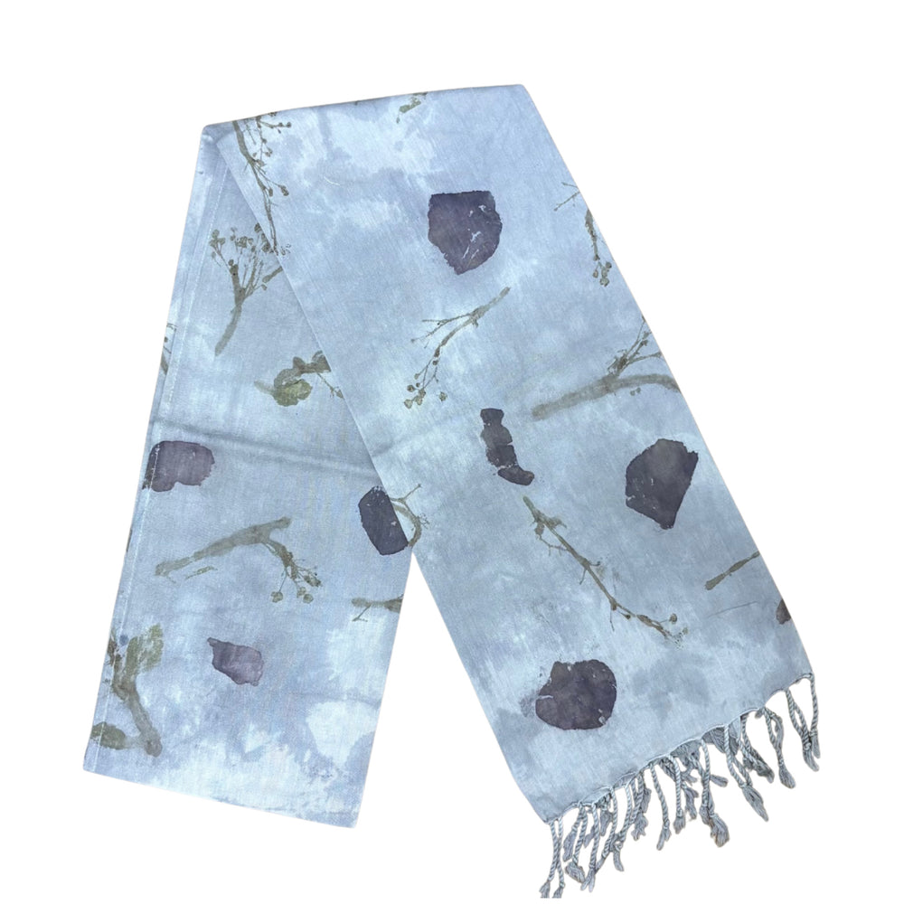 Garten: Eco Print Shawl Natural Cotton with Botanical Prints
