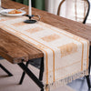 Handwoven Cotton Table Runner with Orange Timeless Motif