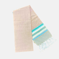 Cotton Shawl with Colorful Stripes: Light Pink